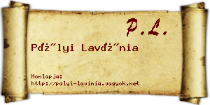 Pályi Lavínia névjegykártya